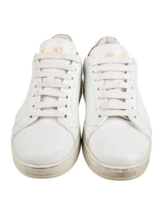 Versace Grecca Pattern Leather Sneakers