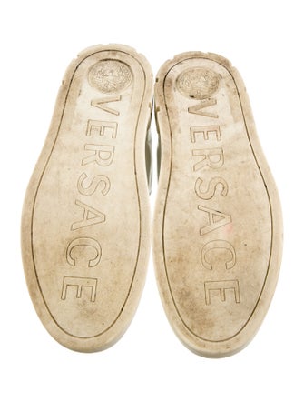 Versace Grecca Pattern Leather Sneakers