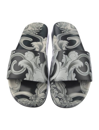 Versace Rubber Floral Print Slides