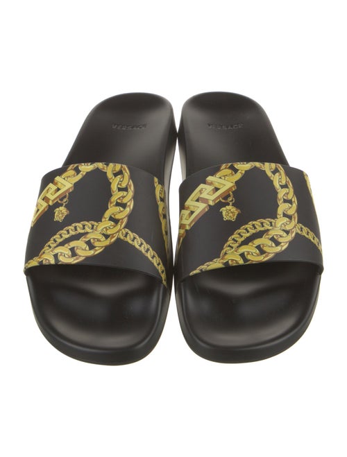 Versace Chain-Link Accent Rubber Slides
