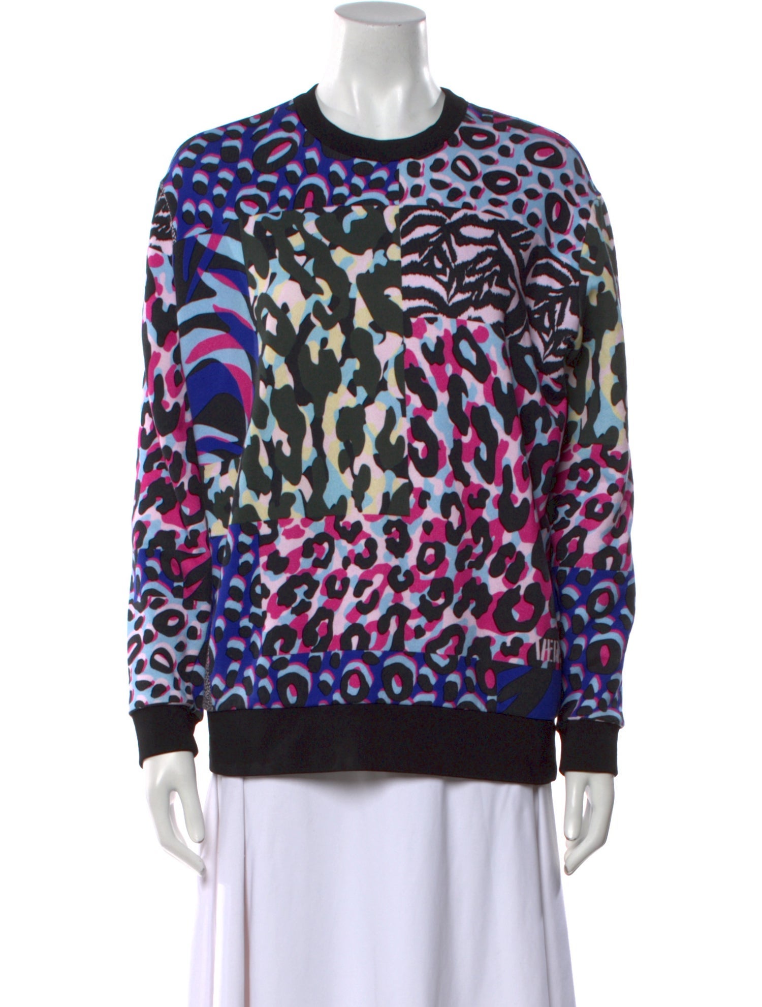 Versace Animal Print Crew Neck Sweatshirt