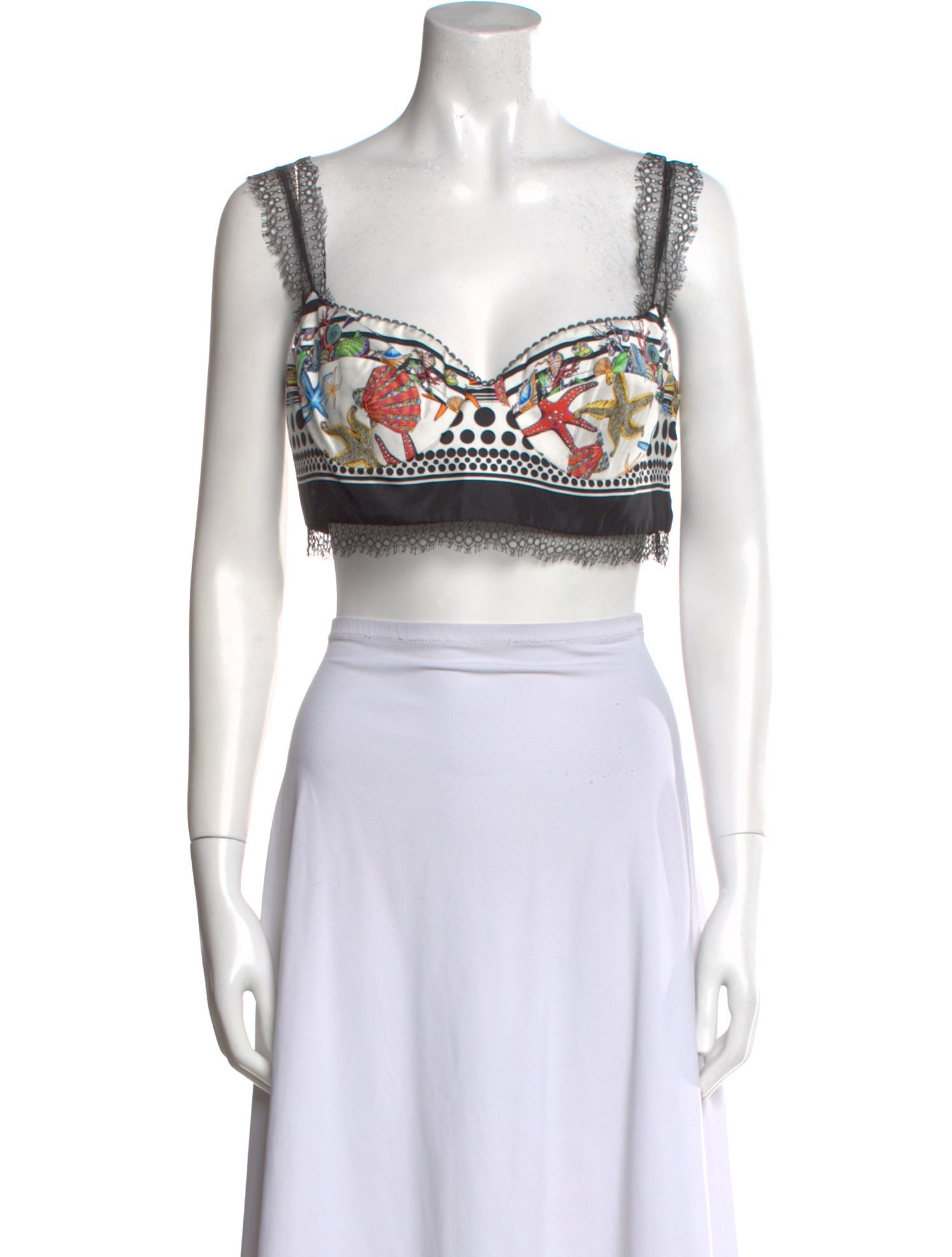 Versace Silk Striped Crop Top