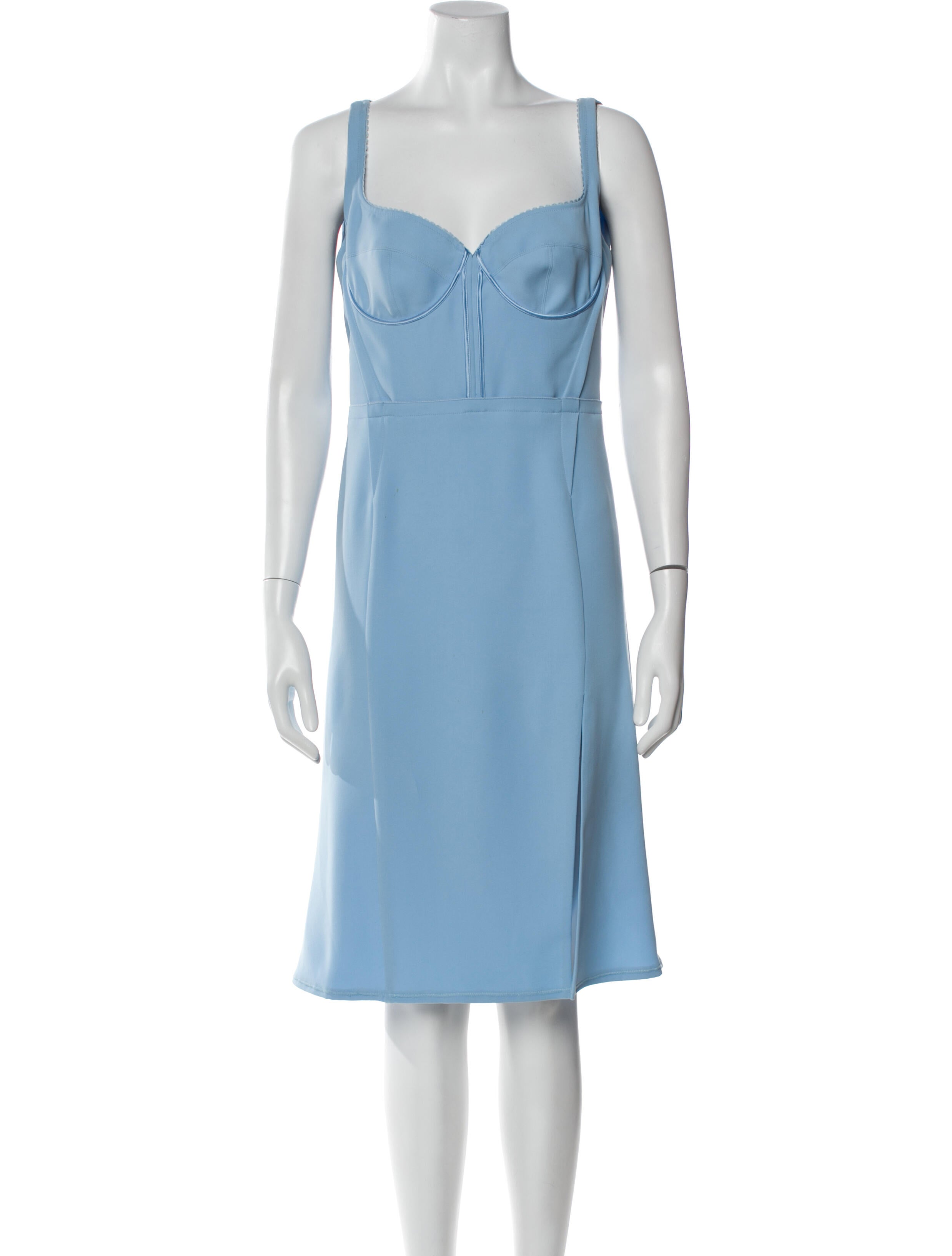 Versace Square Neckline Knee-Length Dress