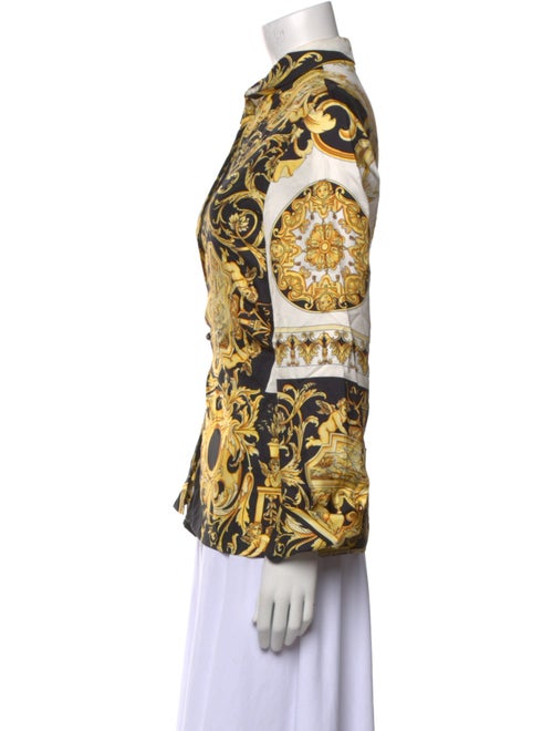 Versace Silk Printed Button-Up Top