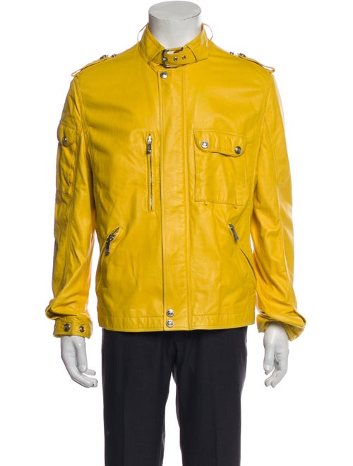 Versace Calf Leather Utility Jacket