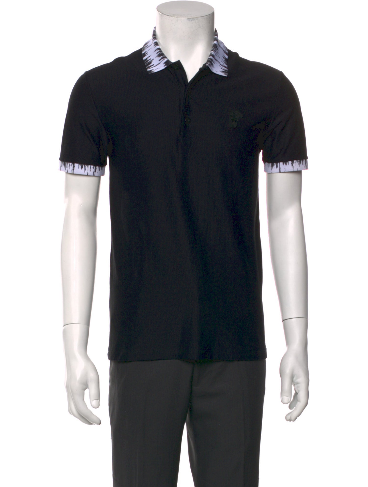 Versace Graphic Print Collar Polo Shirt