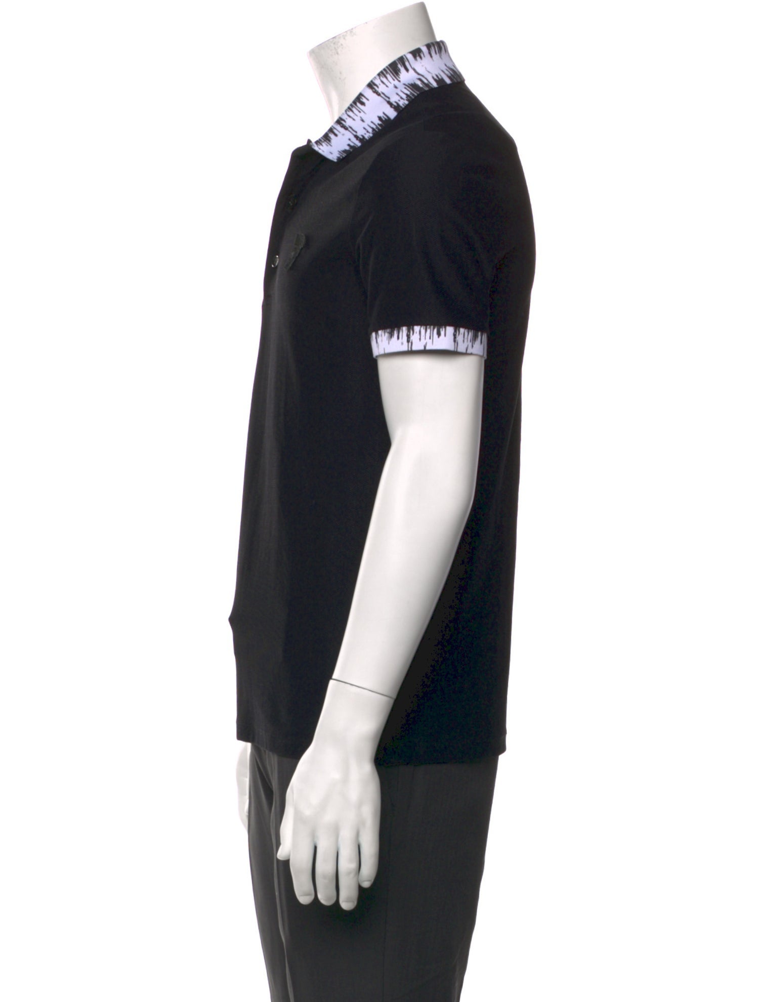 Versace Graphic Print Collar Polo Shirt