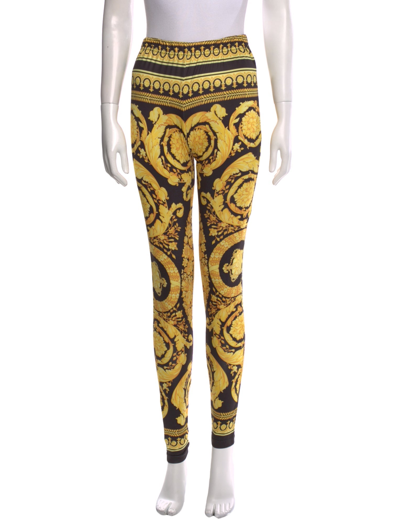 Versace Floral Print Skinny Leg Pants