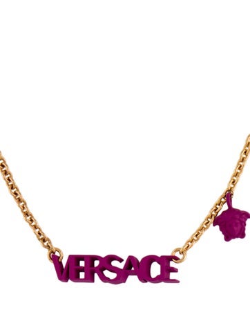 Versace Pendant Necklace Enamel Logo Medusa Charm