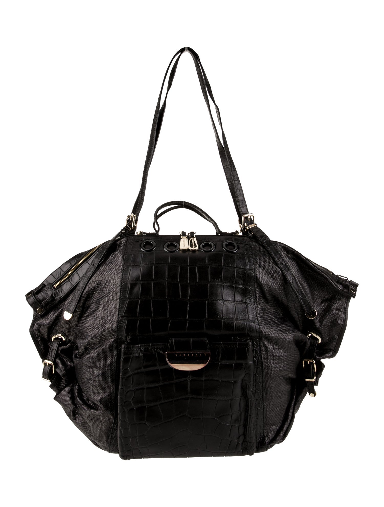 Versace Embossed Leather Hobo