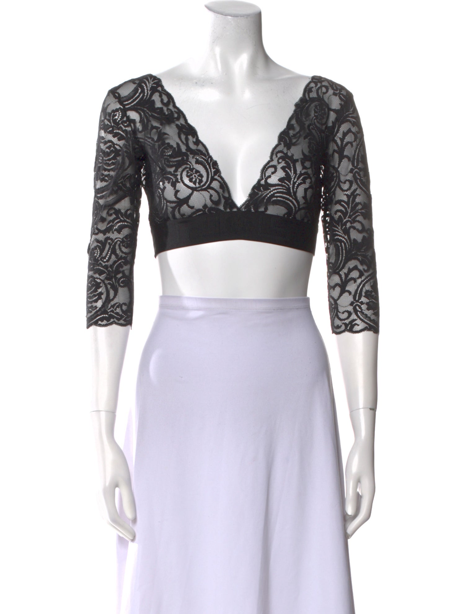 Versace Lace Lace Pattern Crop Top w/ Tags