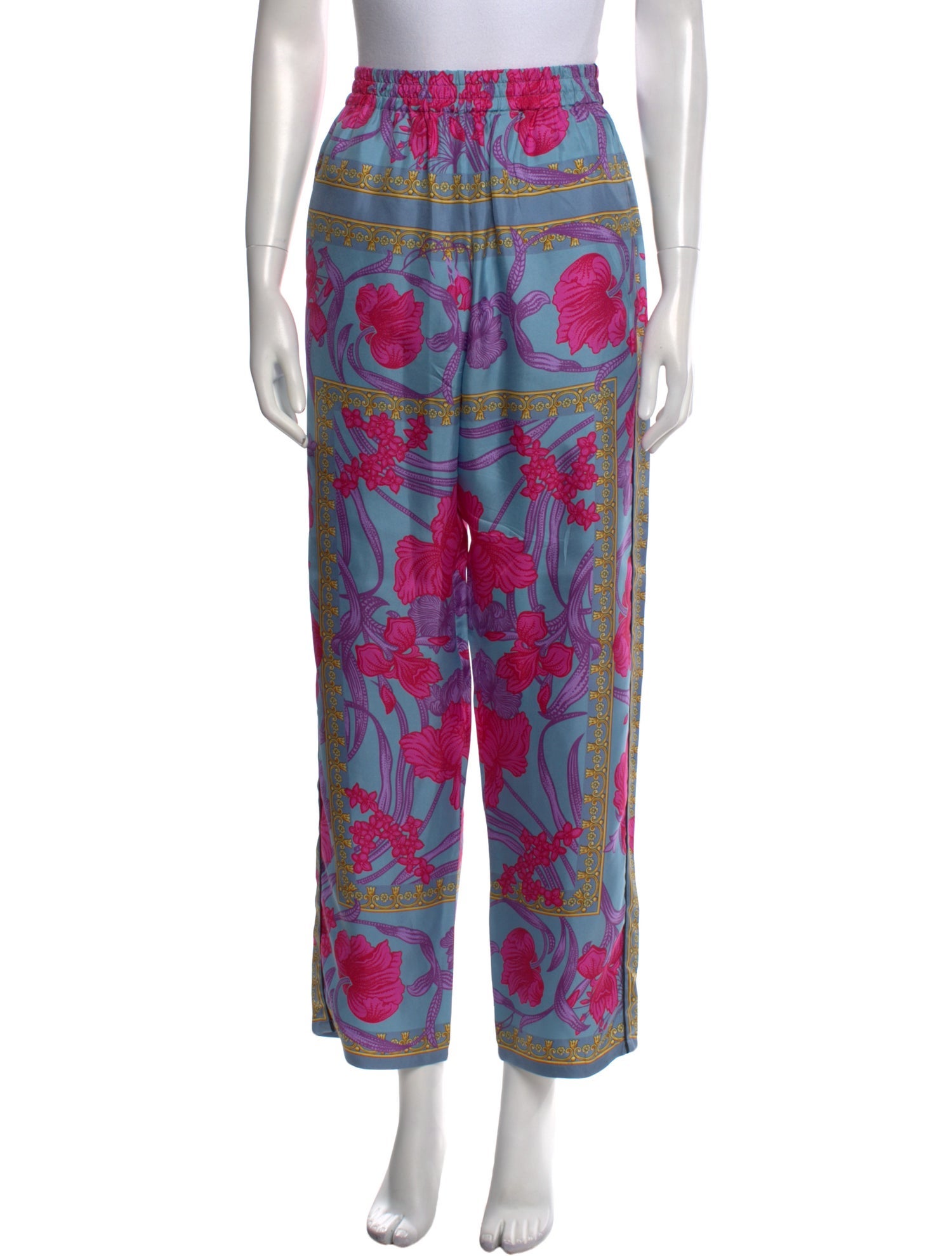 Versace Silk Straight Leg Pants