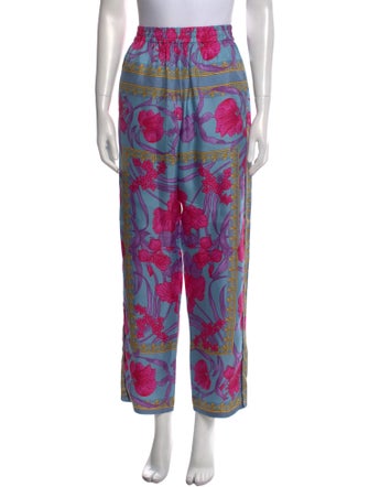 Versace Silk Straight Leg Pants