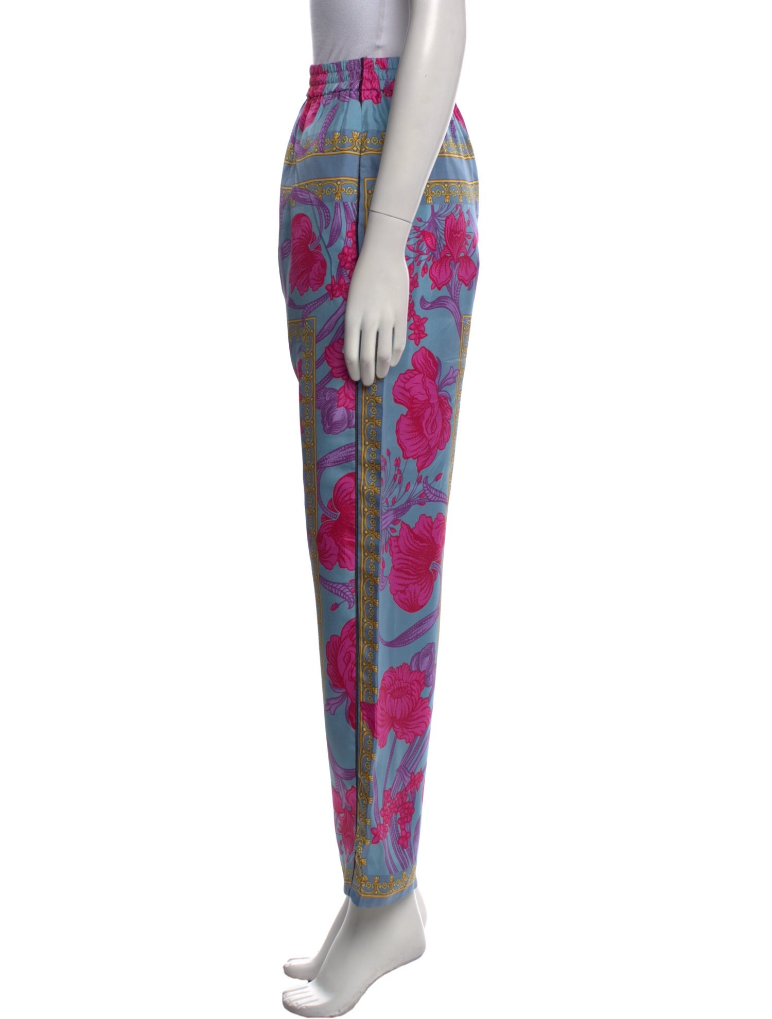 Versace Silk Straight Leg Pants