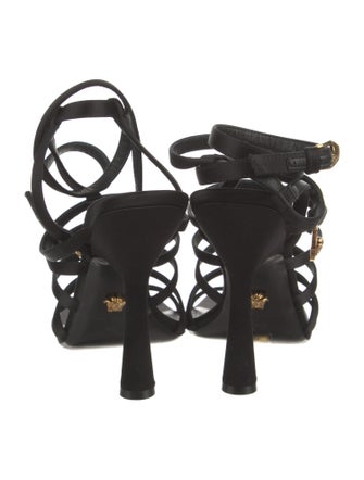 Versace Medusa Insignia Satin Gladiator Sandals