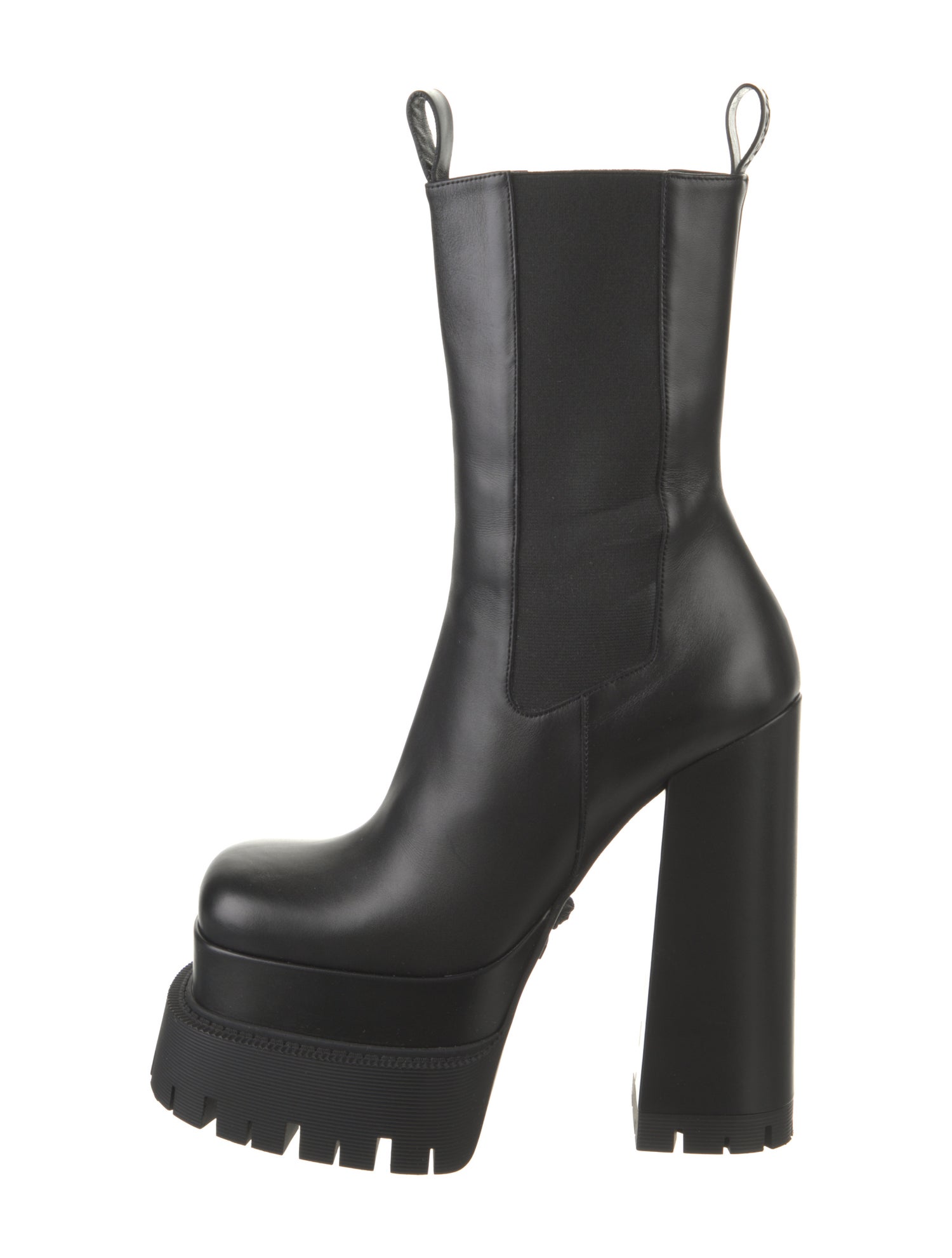 Versace Medusa Insignia Leather Rain Boots