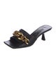 Versace Leather Chain-Link Accents Slides