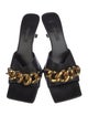 Versace Leather Chain-Link Accents Slides