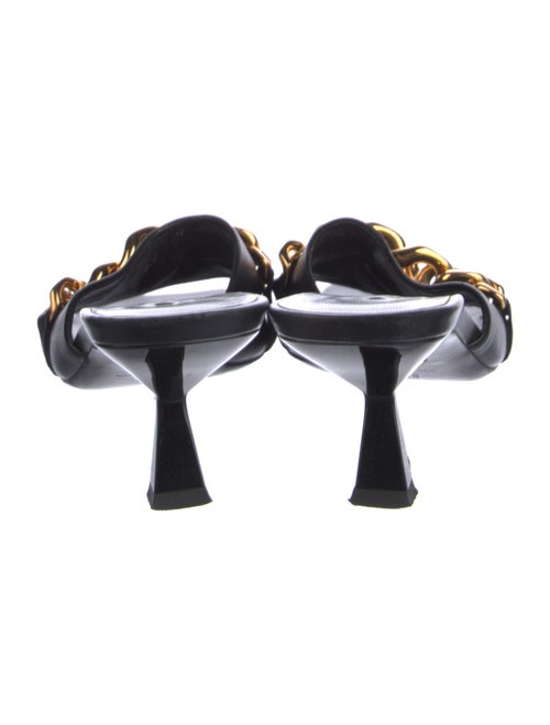 Versace Leather Chain-Link Accents Slides