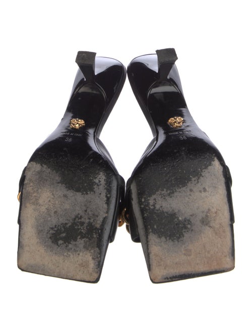 Versace Leather Chain-Link Accents Slides