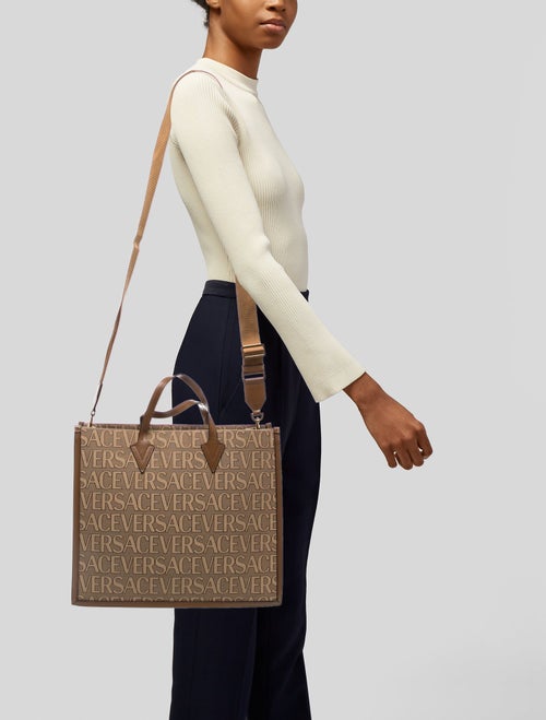 Versace Canvas Messenger Bag