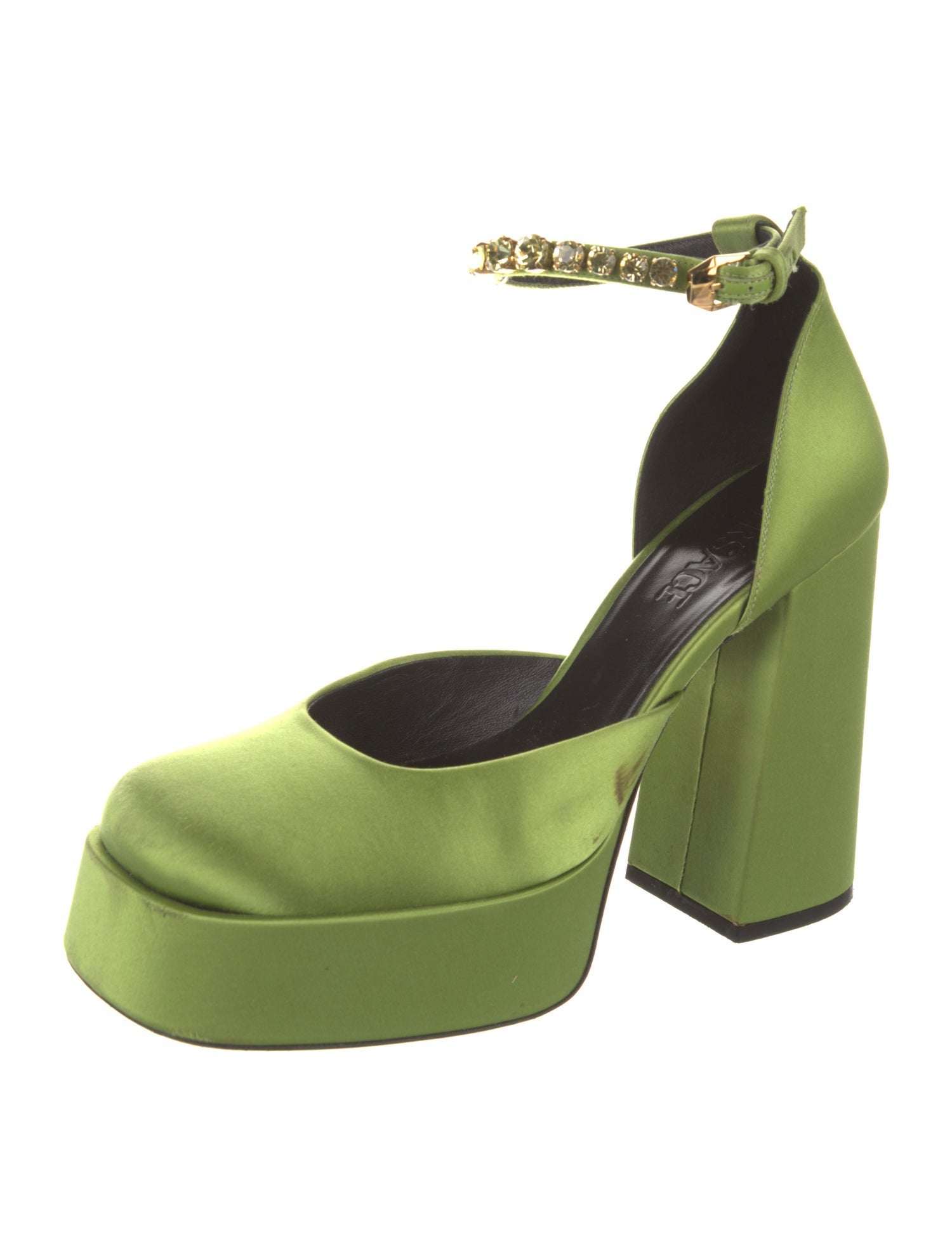 Versace Medusa Insignia Satin D'Orsay Pumps