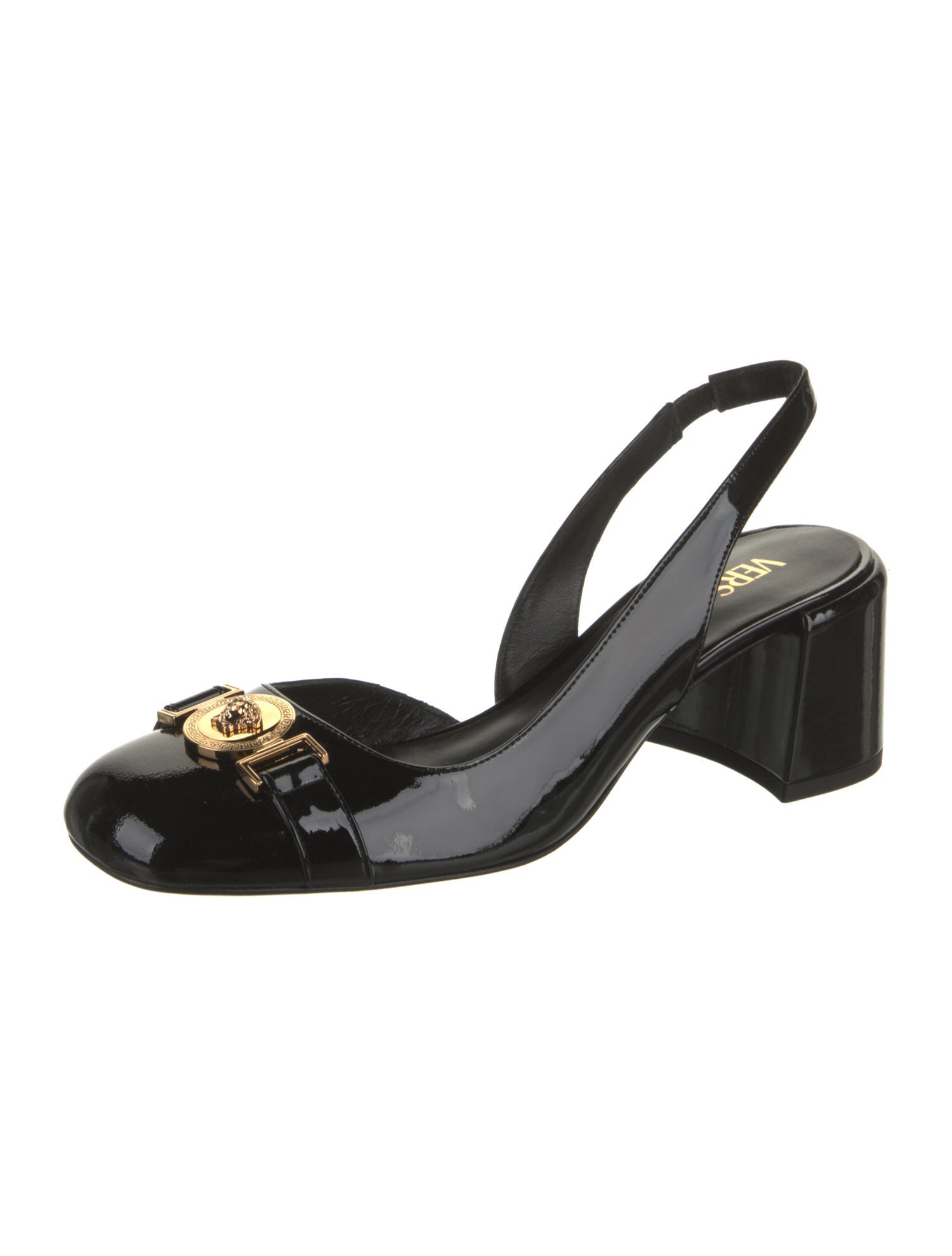 Versace Patent Leather Slingback Pumps w/ Tags
