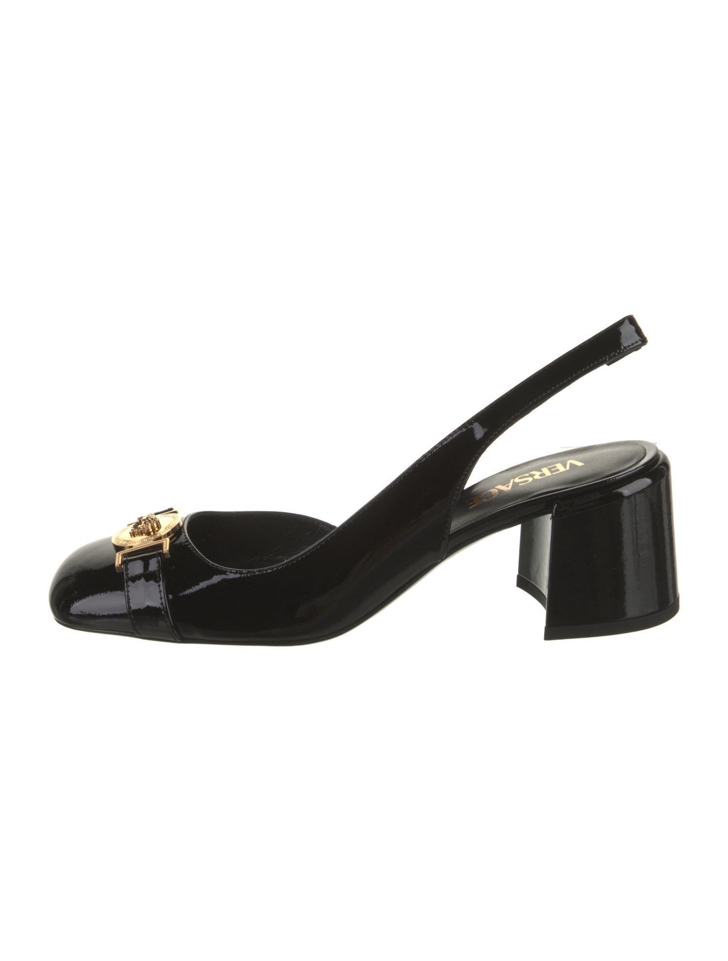 Versace Patent Leather Slingback Pumps w/ Tags