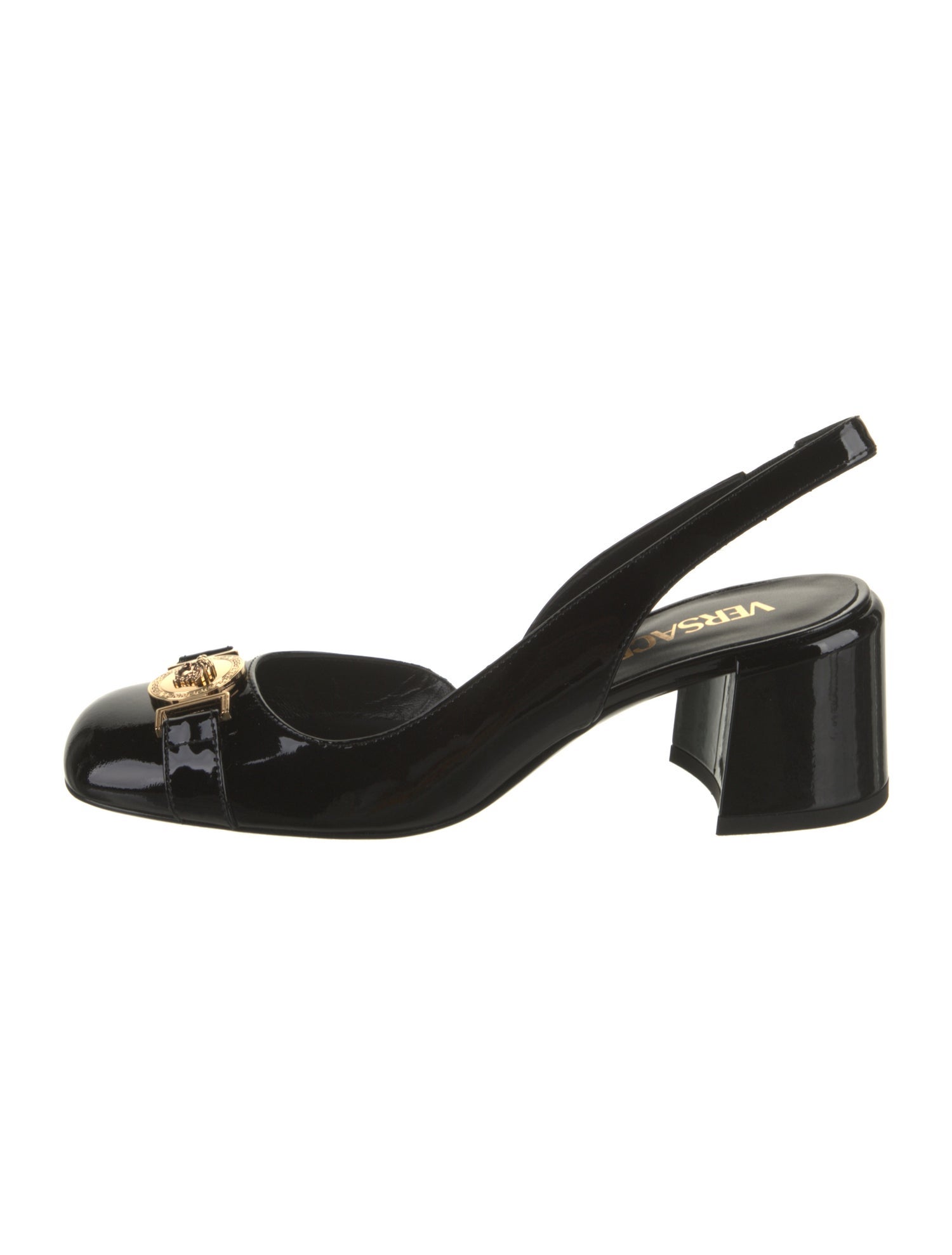 Versace Patent Leather Slingback Pumps w/ Tags