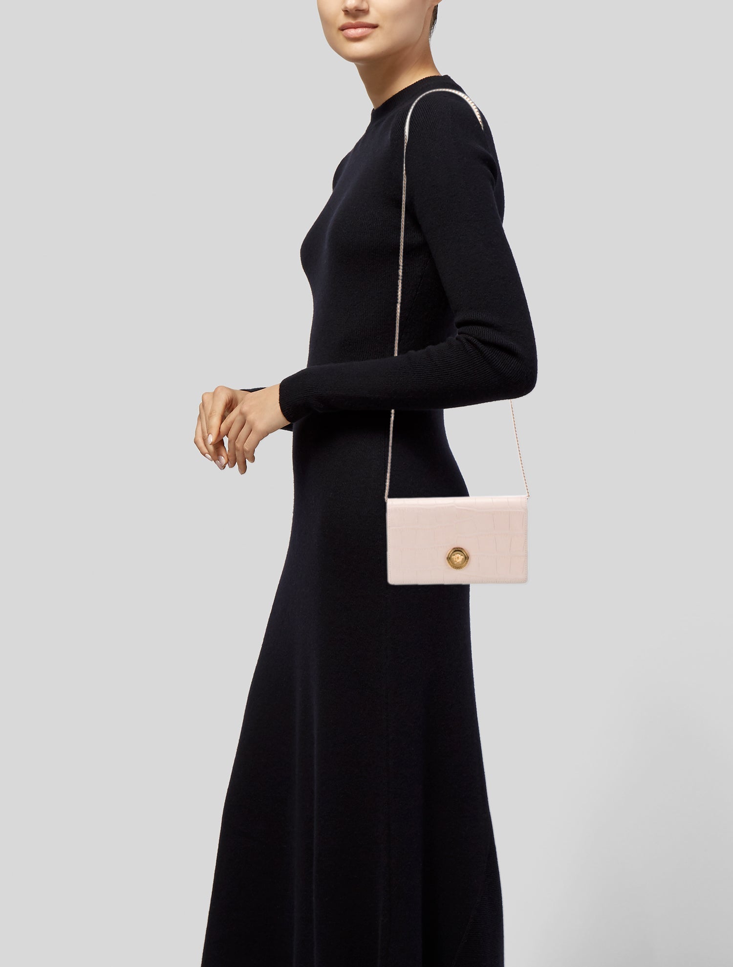 Versace Embossed Leather Clutch