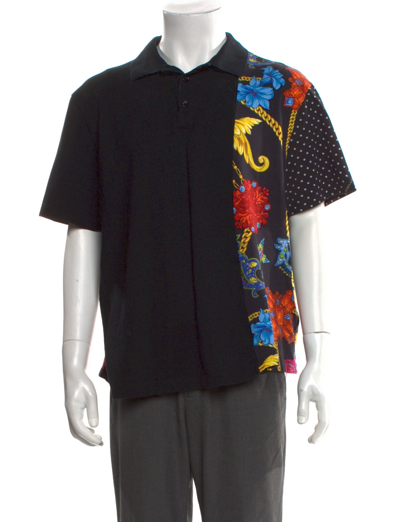 Versace Crew Neck Short Sleeve Polo Shirt