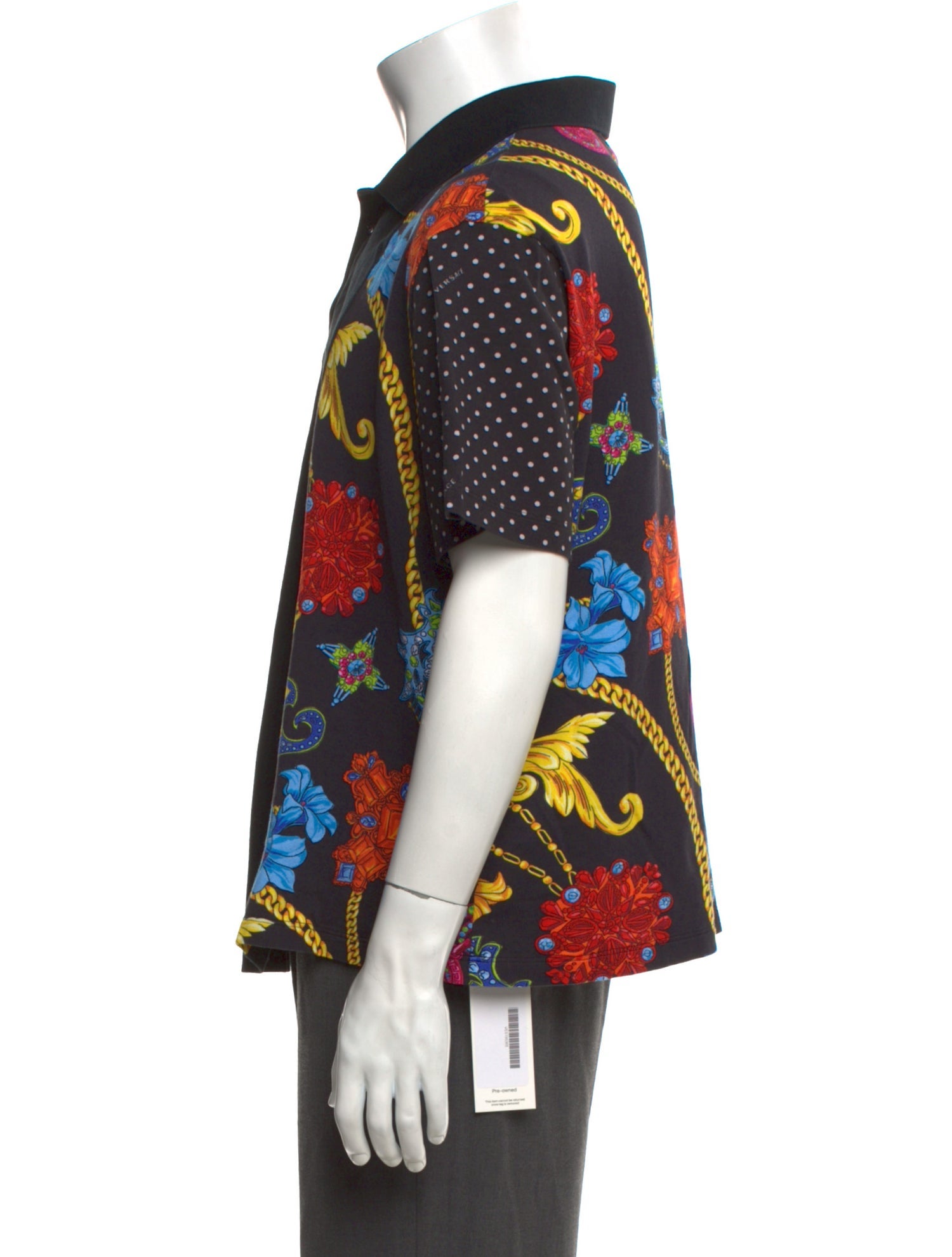 Versace Crew Neck Short Sleeve Polo Shirt