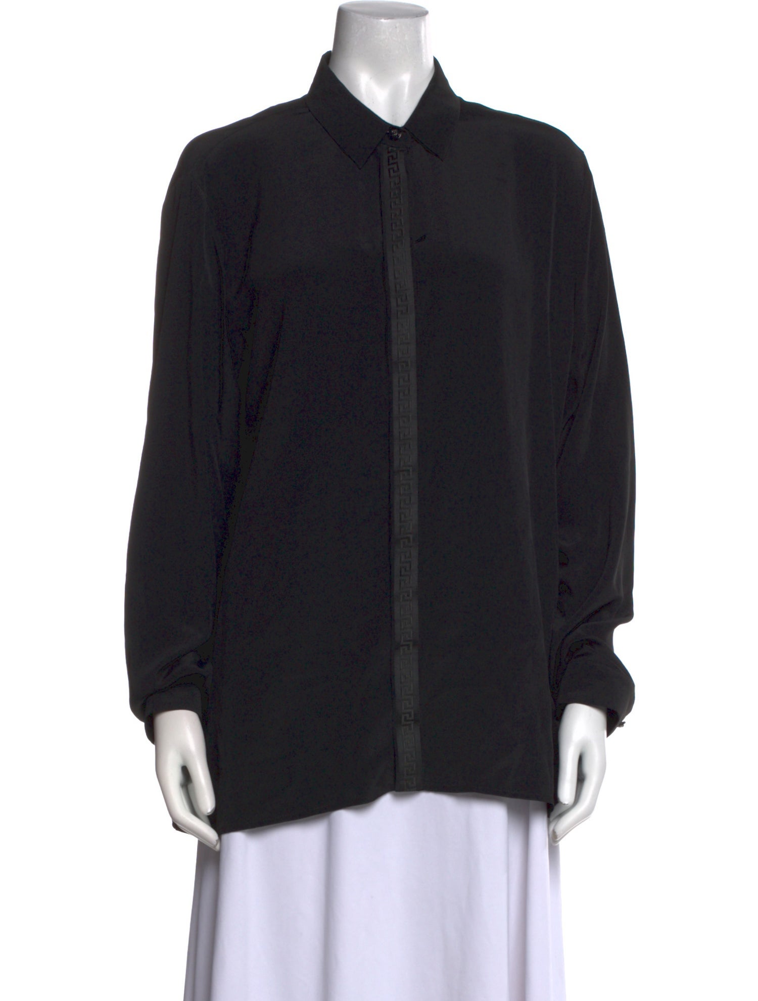 Versace Silk Long Sleeve Button-Up Top w/ Tags