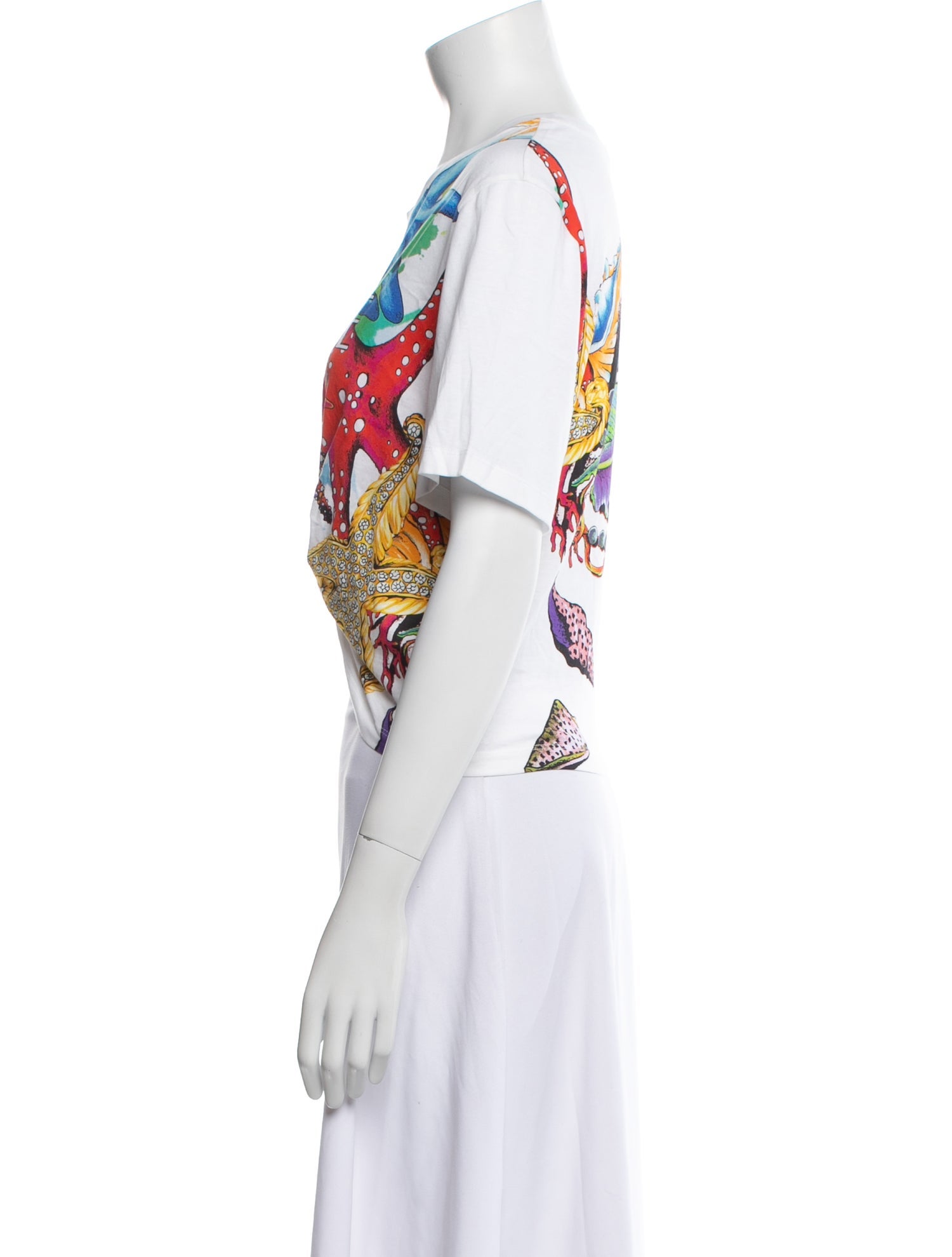 Versace Graphic Print Crew Neck Crop Top w/ Tags