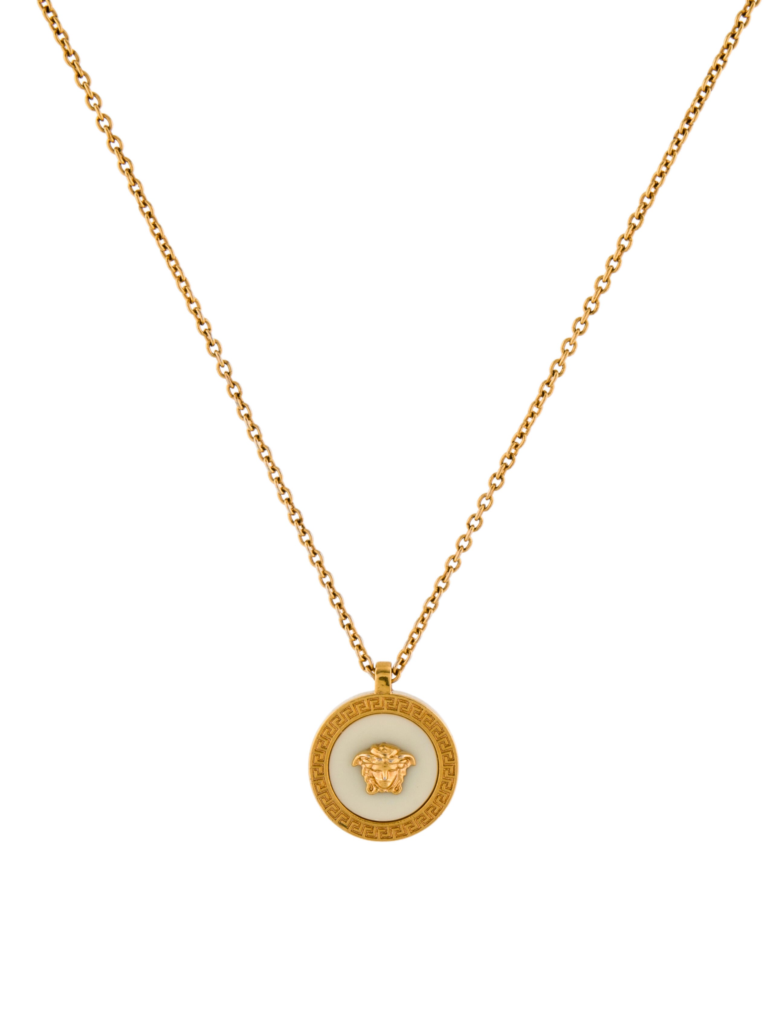 Versace Resin Medusa Pendant Necklace