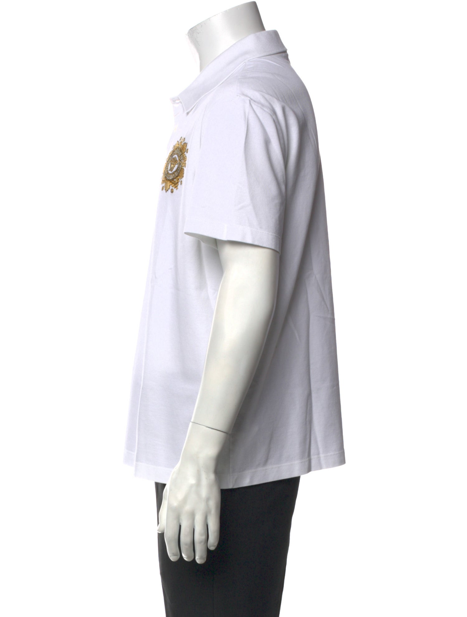 Versace Graphic Print Collar Polo Shirt