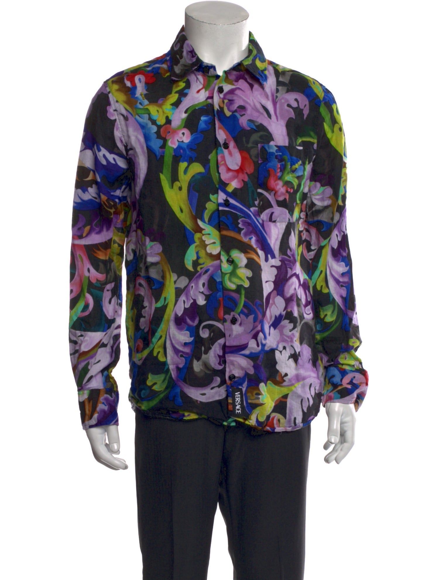 Versace Barocco Print Linen Shirt