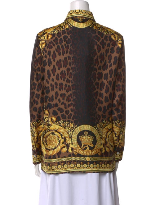 Versace Silk Printed Button-Up Top