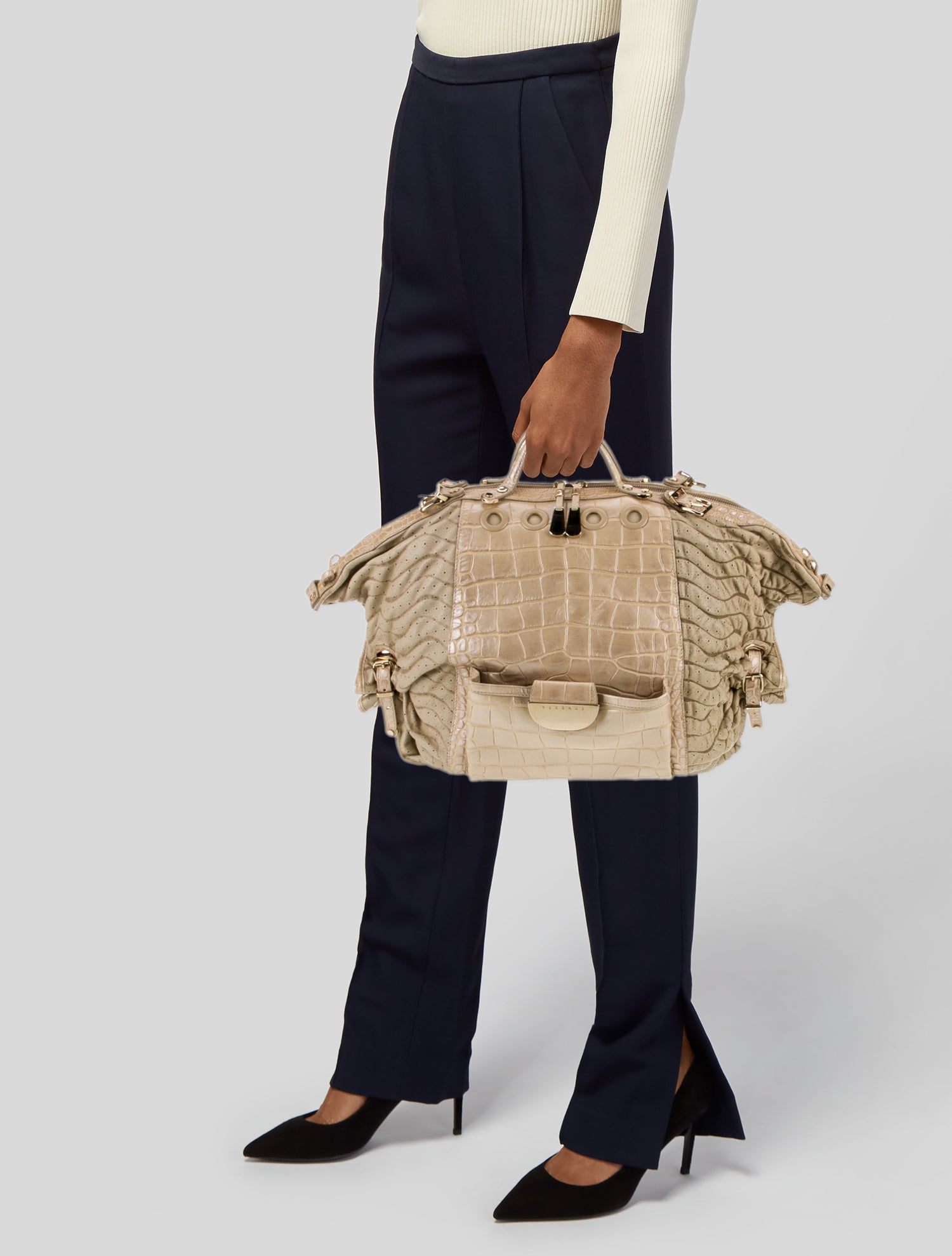 Versace Leather Top Handle Bag