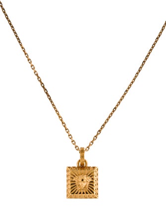 Versace Medusa Square Pendant Necklace