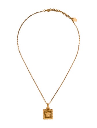 Versace Medusa Square Pendant Necklace