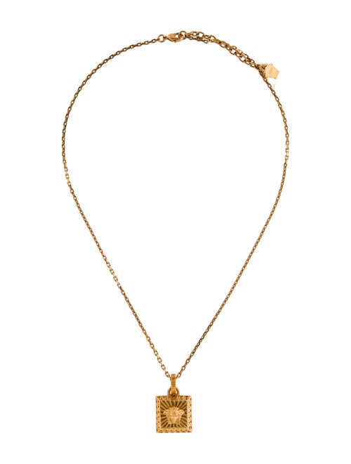 Versace Medusa Square Pendant Necklace