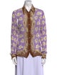 Versace Printed Long Sleeve Button-Up Top