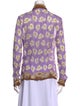 Versace Printed Long Sleeve Button-Up Top