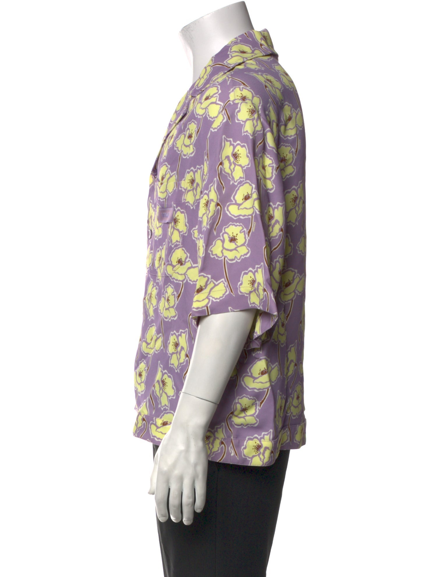 Versace Floral Print Three-Quarter Sleeve Shirt w/ Tags