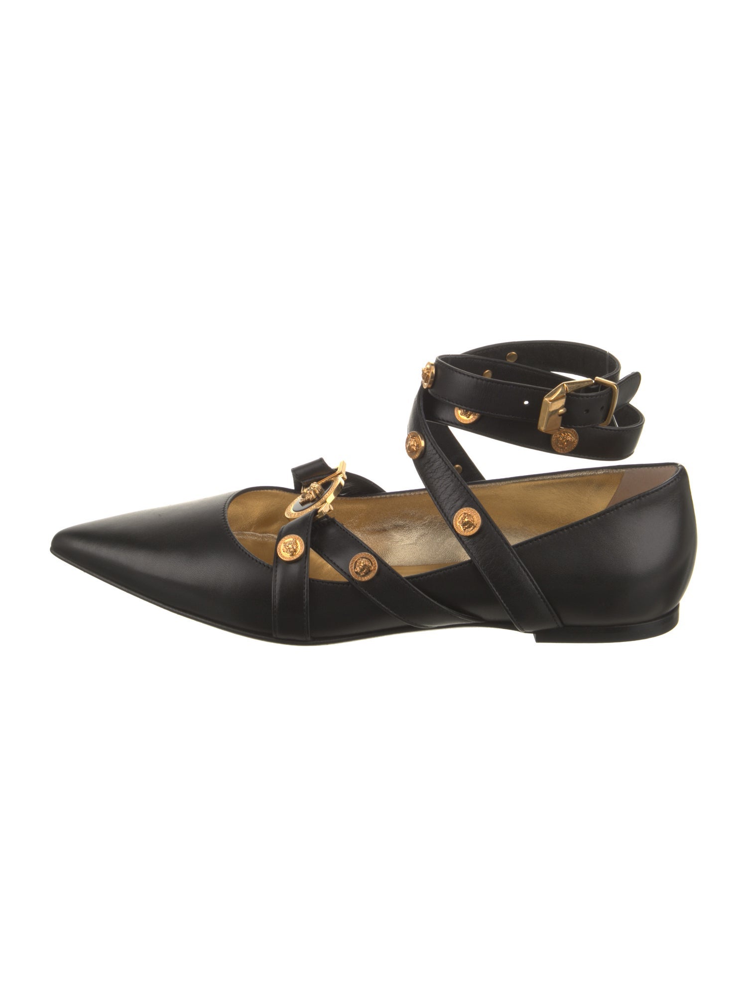 Versace Leather Mary Jane Flats w/ Tags