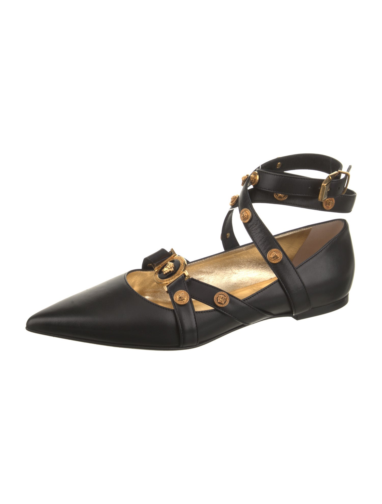 Versace Leather Mary Jane Flats w/ Tags
