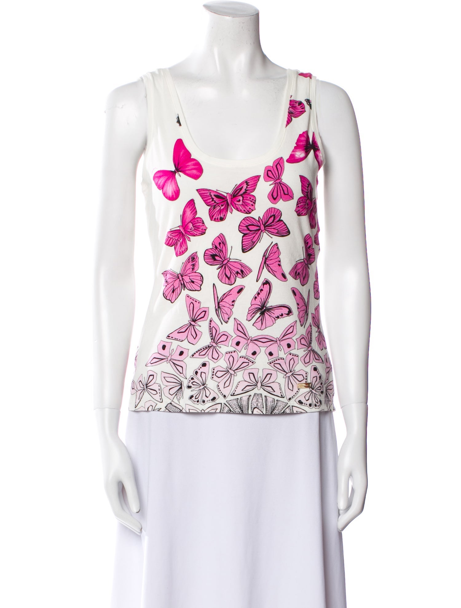 Versace Printed Scoop Neck Top