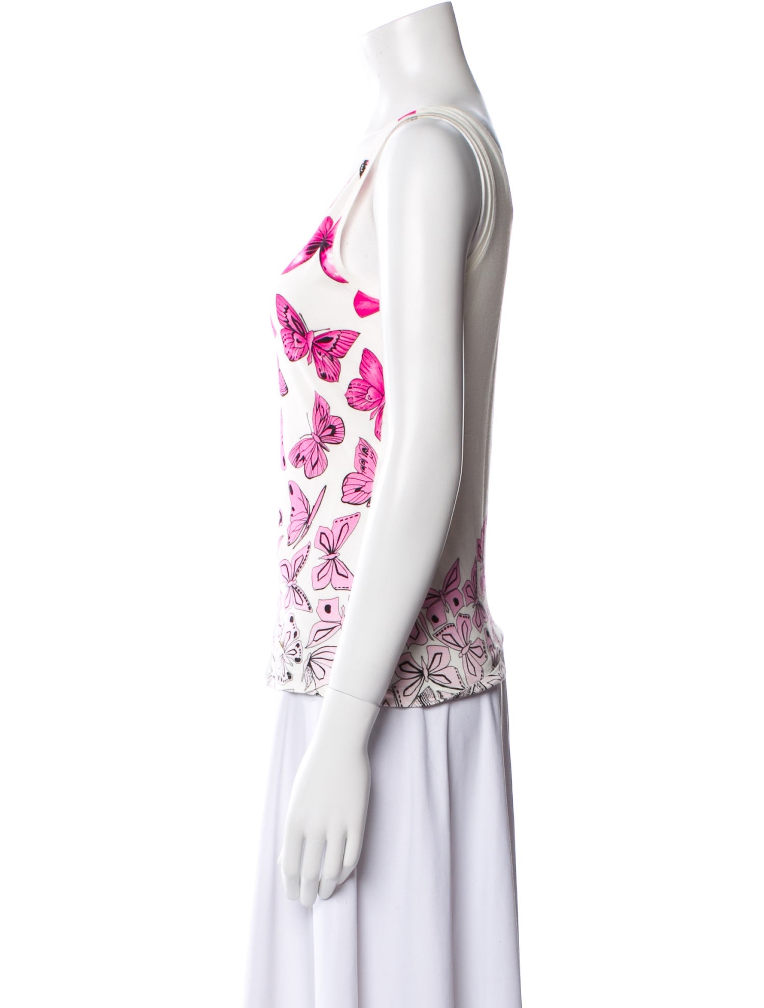 Versace Printed Scoop Neck Top