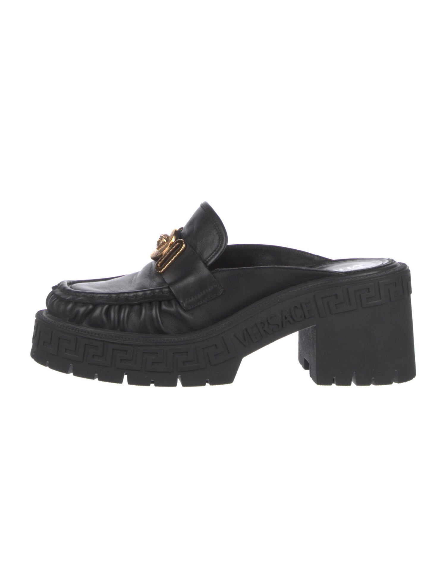 Versace Medusa Insignia Leather Loafers